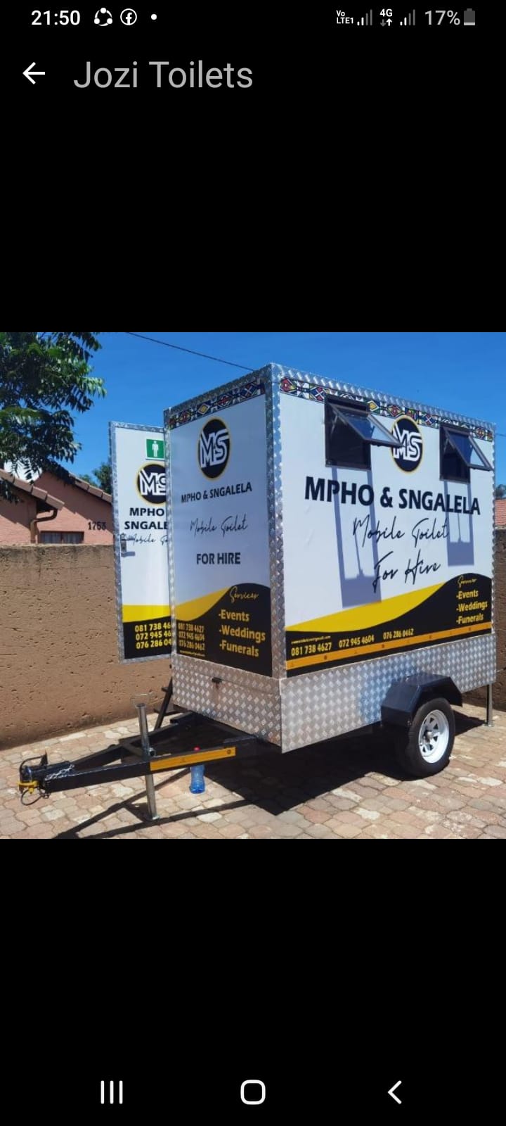 Nkhala project photo: branded mobile toilet trailer