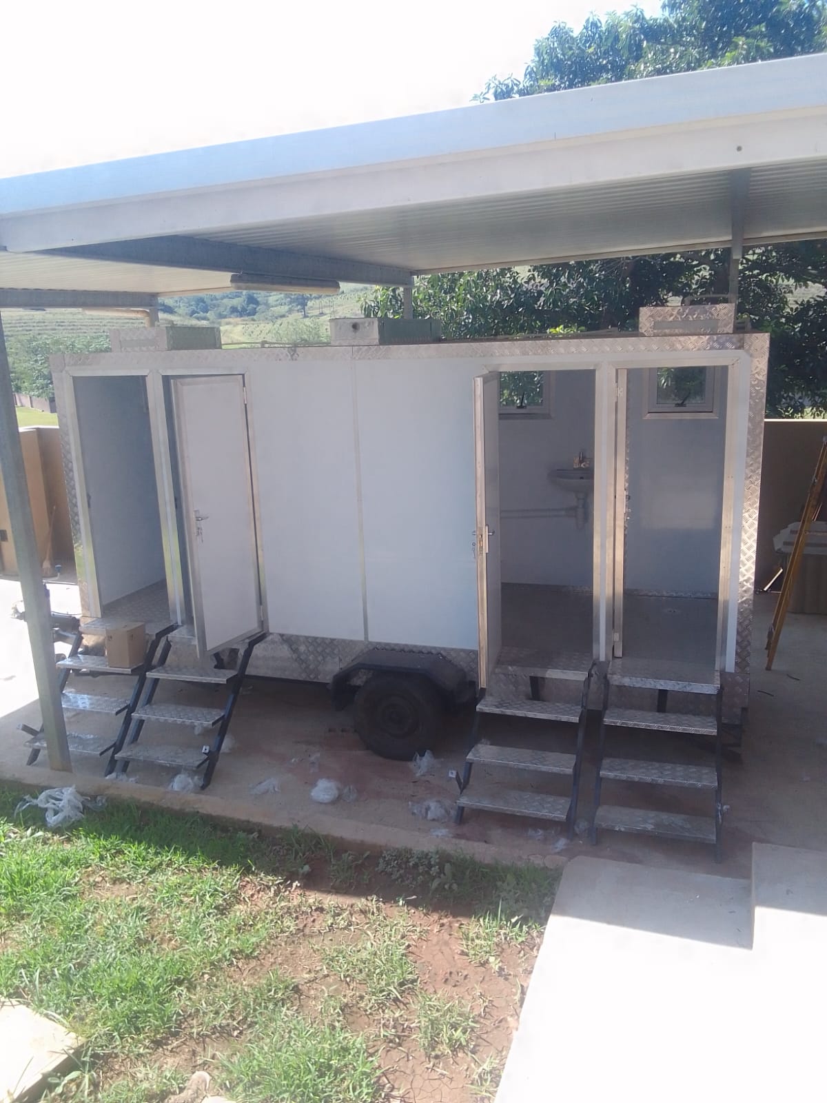 Nkhala project photo: vip trailer cubicles and steps