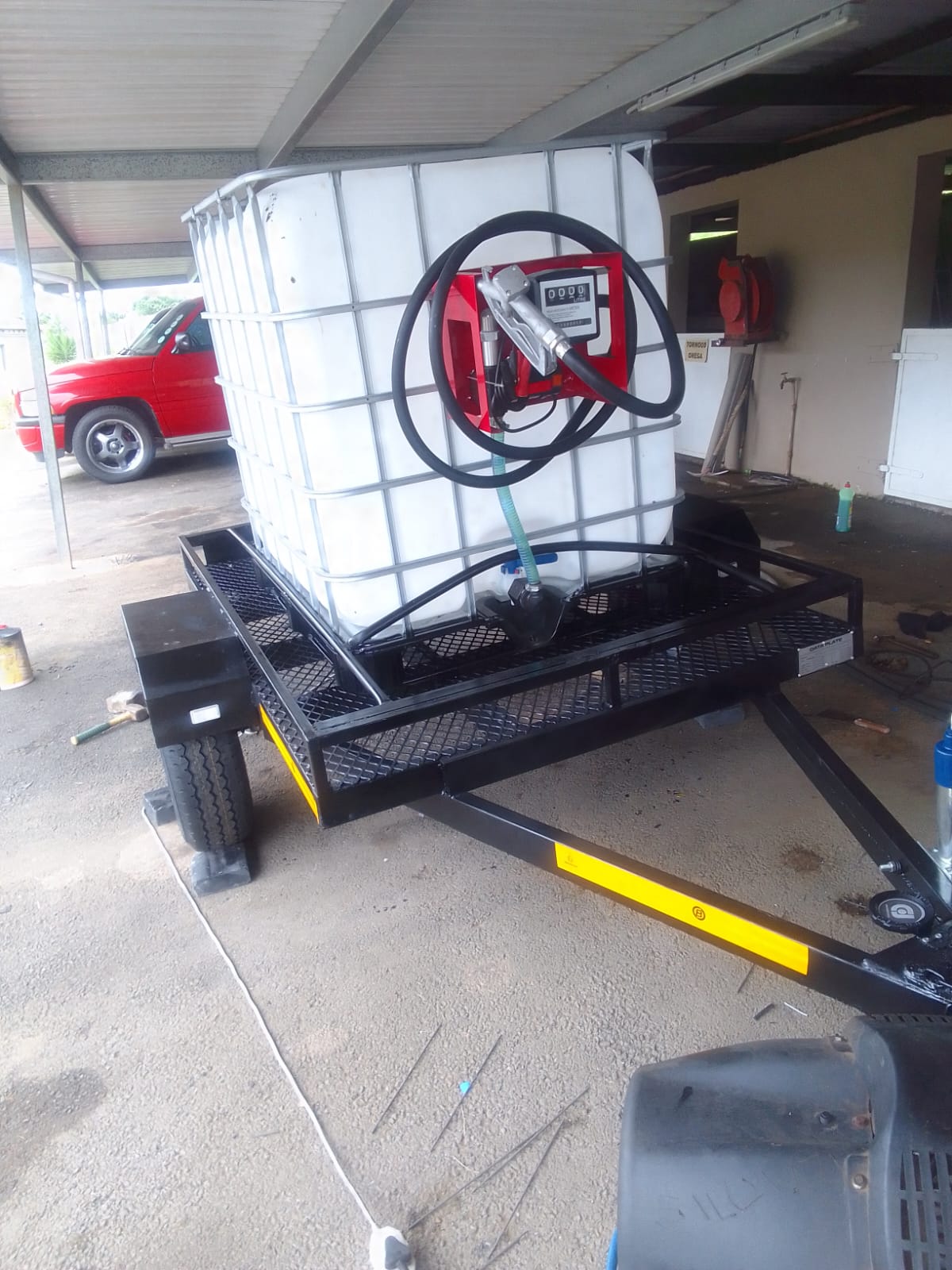 Nkhala project photo: trailer-mounted water tank